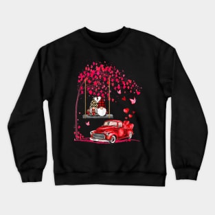 Gnomes Red Truck Tree Valentine's Day Gift Shirt Crewneck Sweatshirt